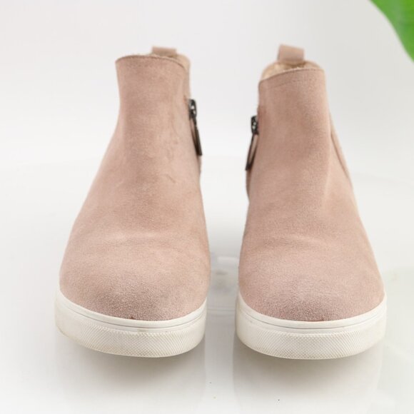 Blondo Womens Georgette Boots Size 7.5 Waterproof Pink Suede Hidden Wedge Heel - Picture 2 of 12